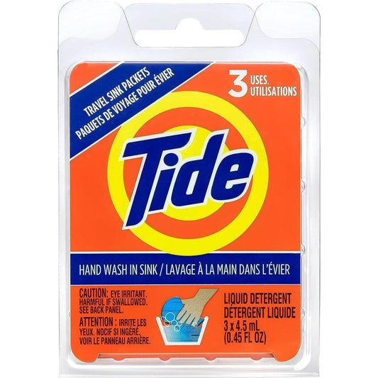 Tide Liquid Detergent, 2X Ultra, Travel Sink Packets