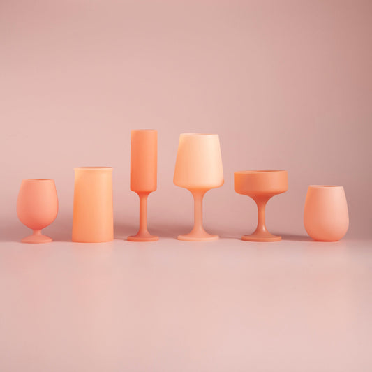 terra + peach | seff | silicone unbreakable champagne flute