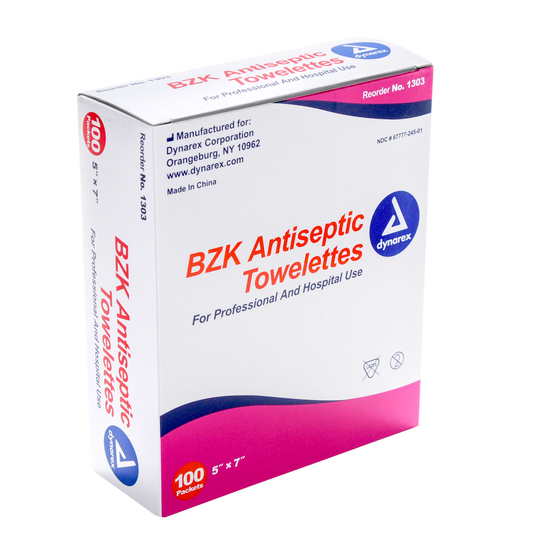 Dynarex Antiseptic Wipe Benzalkonium BZK First Aid Wipes