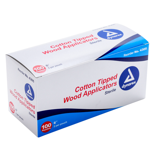 Dynarex Cotton Tipped Applicators By Dyanarex, Sterile, 6 Inches