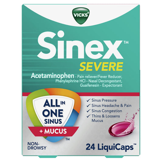 Vicks Sinex Severe Congestion Relief Liquicaps - Acetaminophen - 24ct