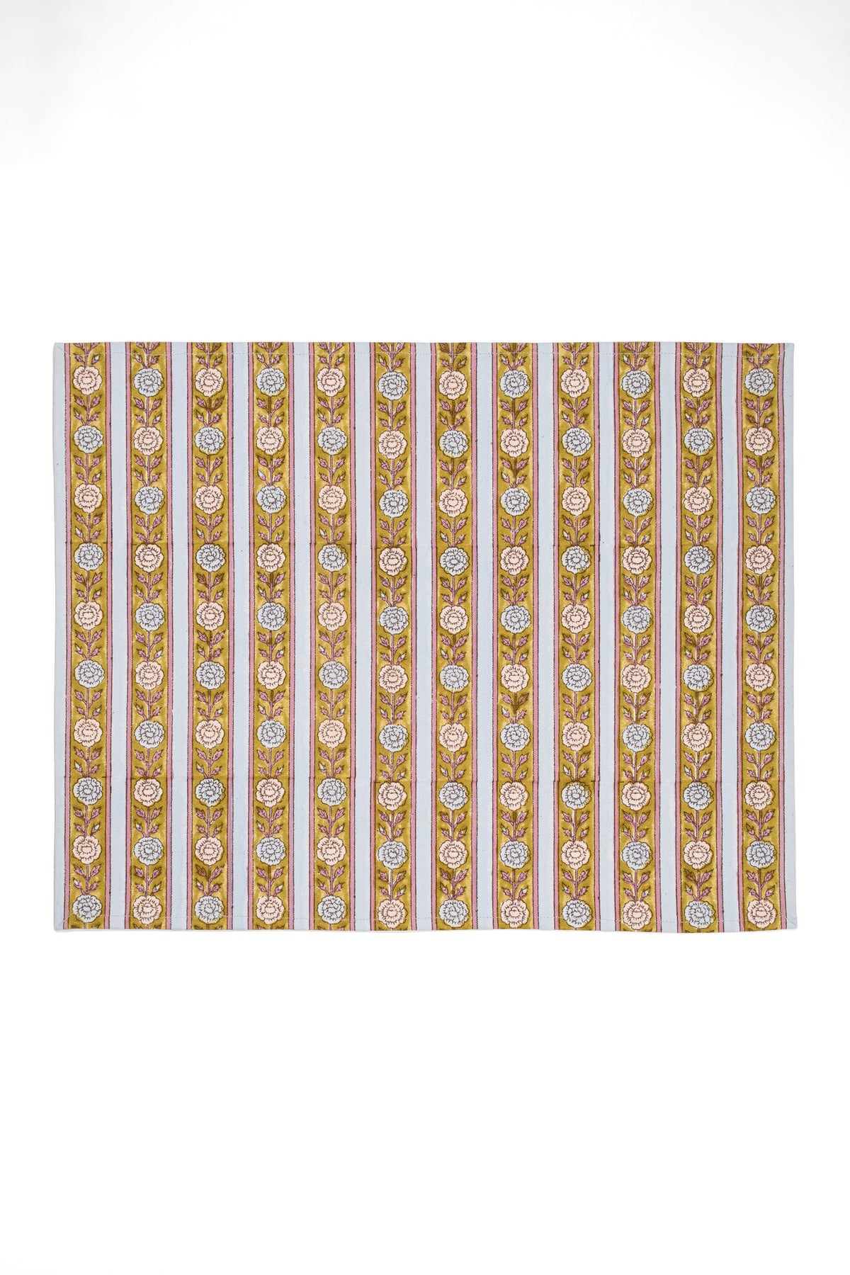 Vintage Floral Stripes Placemat, Set of 2