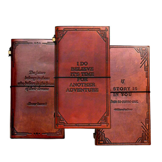 Debossed Refillable Leather Traveler's Notebook