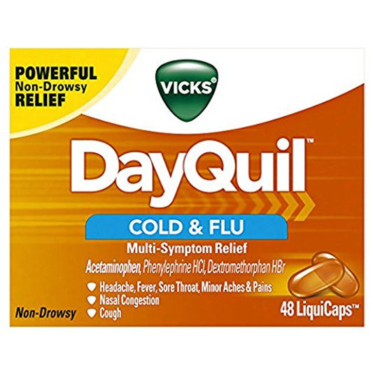 Vicks DayQuil Cold & Flu, Multi-Symptom Relief, LiquiCaps