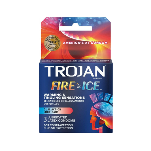 Trojan Pleasures Fire & Ice Condoms, Premium Latex, Dual Action Lubricant