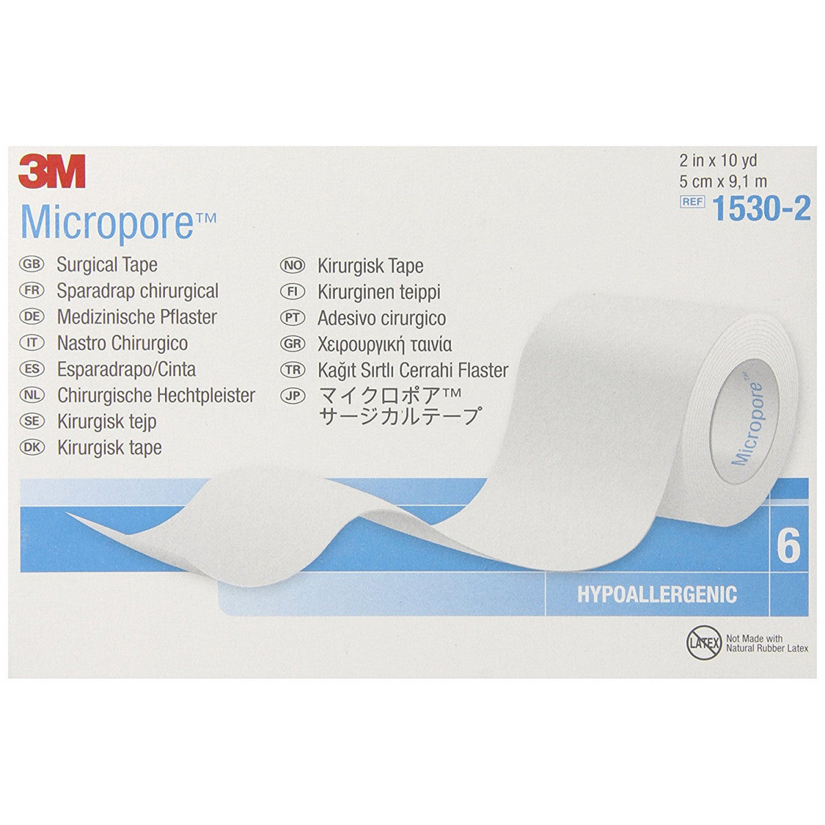 3M Micropore Tape Paper 2" X 10 Yard X 6 Rolls