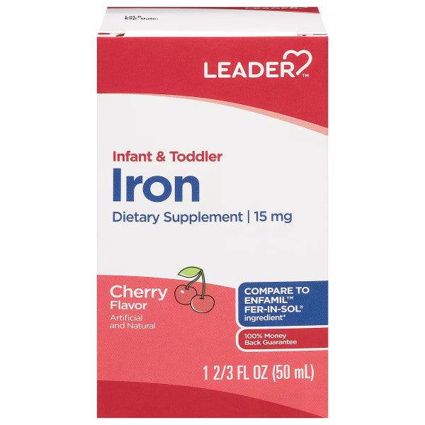 Leader Infant & Toddler Iron Supplement, Cherry 1.66 Fl Oz