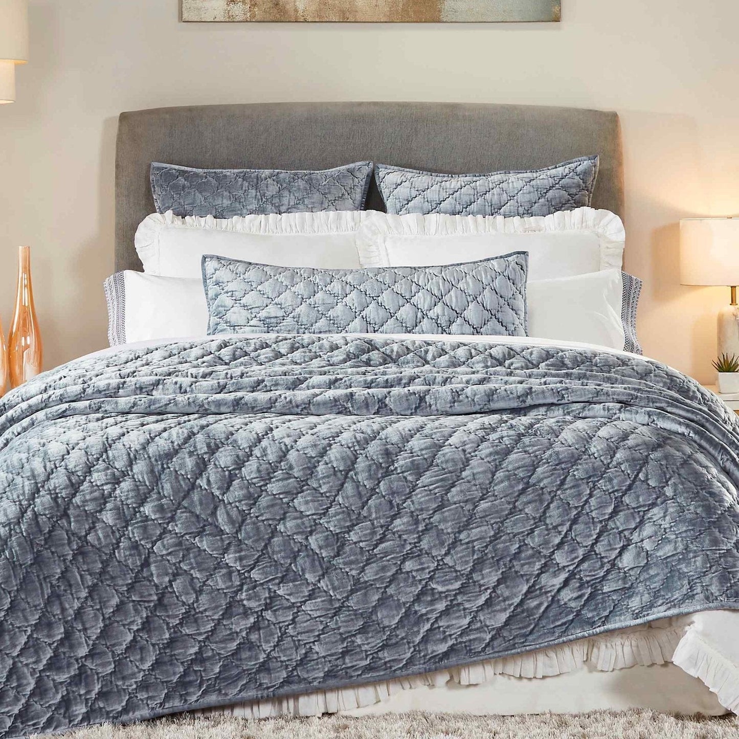 Clermont Diamond Velvet Quilt