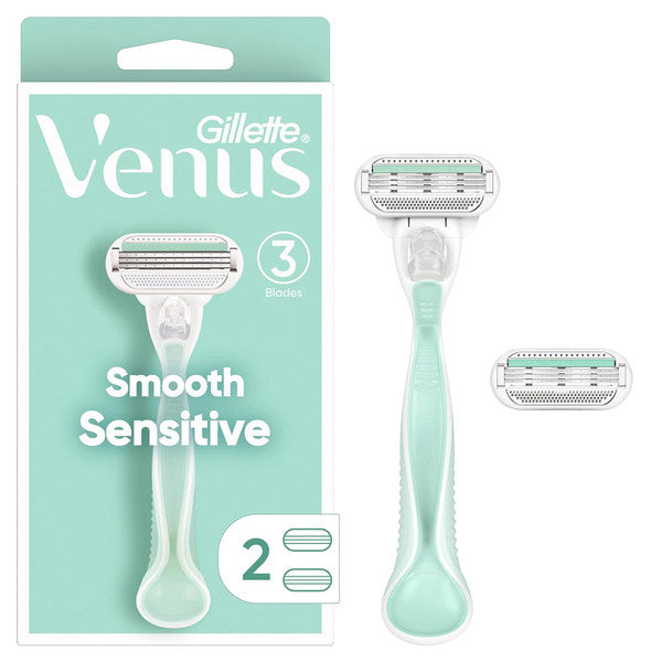 Gillette Venus Smooth Sensitive Women's Razor Handle + 2 Blade Refills