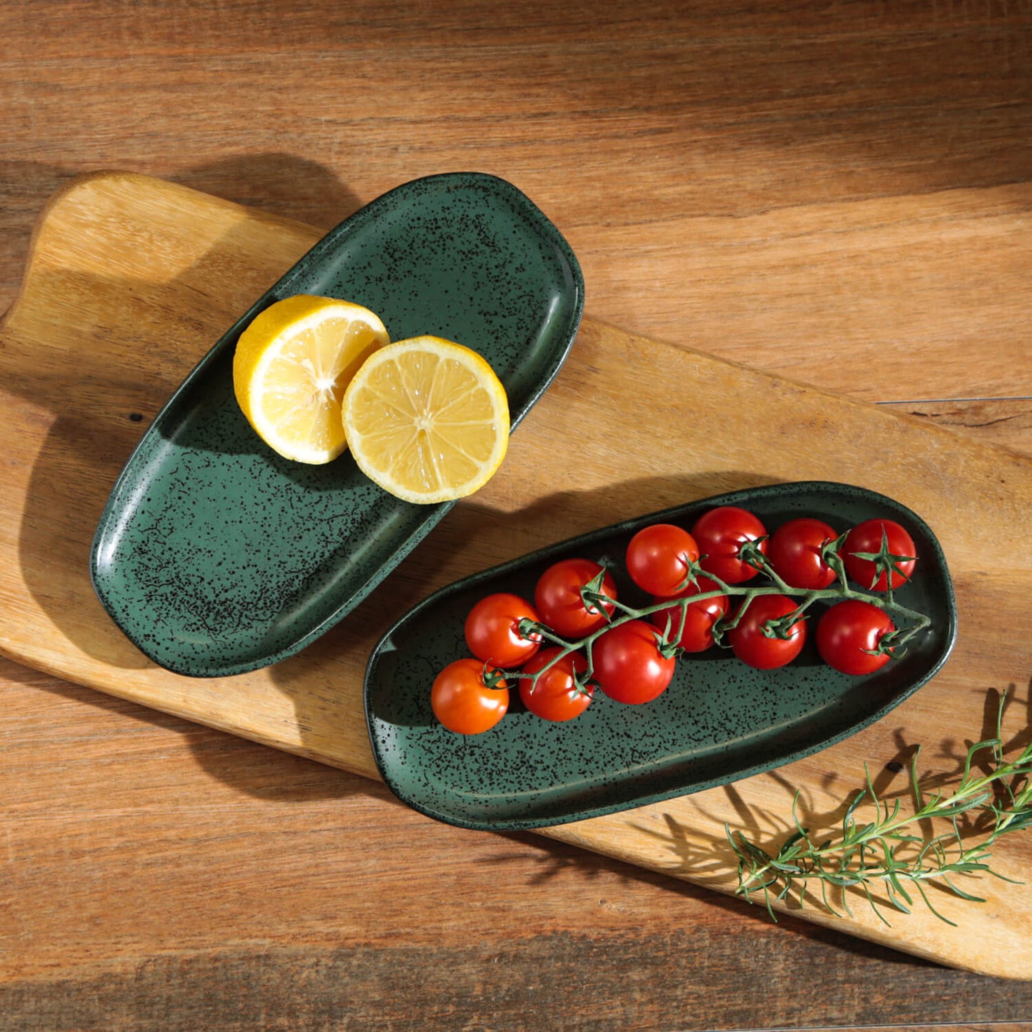 Shallow Organic Oval Platter Small Set of 4