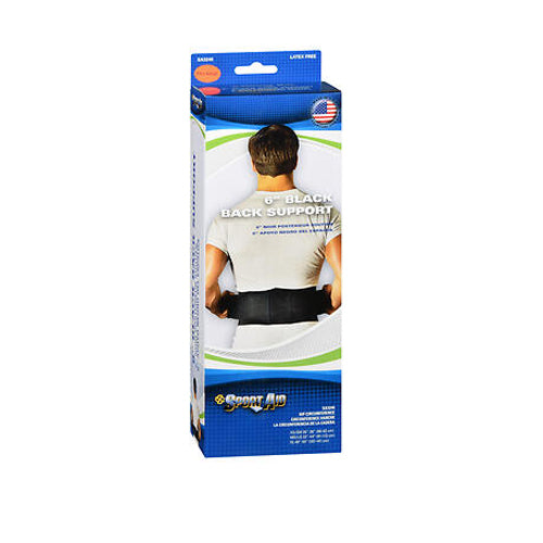 Sport Aid 6" Back Support Black Ex-Large