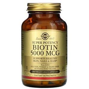 Solgar Biotin 5000 mcg 100 Vegetable Capsules
