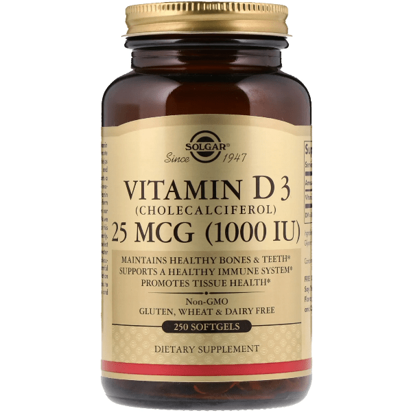 Solgar Vitamin D3 (Cholecalciferol) 25mcg (1000 IU) 250 Softgels