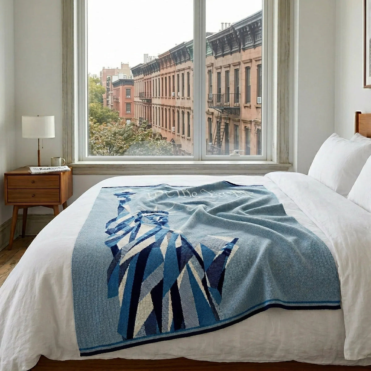 Statue of Liberty | We the People - Cotton Sustainable Knit Modern Throw Blanket