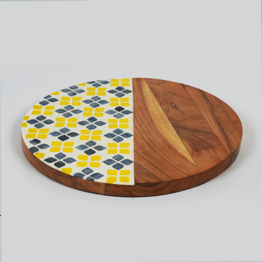 Marigold Mosaic Acacia Wood Inlay Serve Board