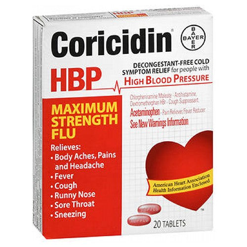 Coricidin Cold Symptom Relief, Maximum Strength Flu, Decongestant Free, Tablets