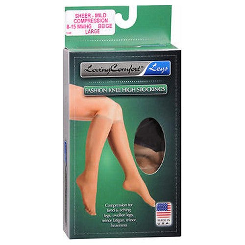 Scott Specialties Loving Comfort Compression Stocking Knee High Beige Large