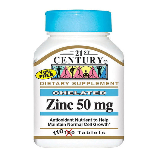 21st Century Chelated Zinc 50 Mg - 110 Tablets