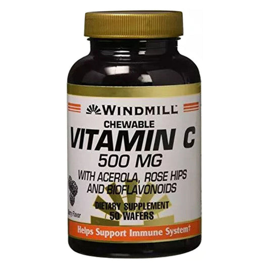 Windmill Vitamin C-500 Chewable Wafers 50 Tablets