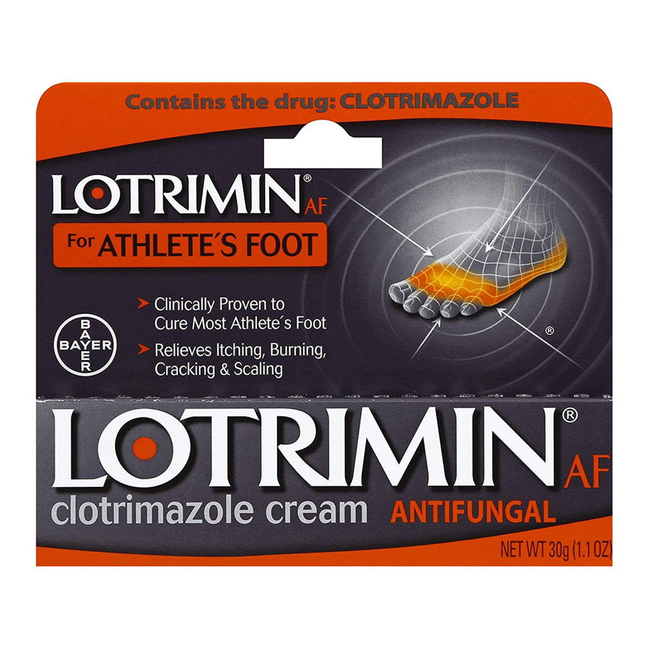 Lotrimin Clotrimazole Cream, For Athlete's Foot, Antifungal 30 G