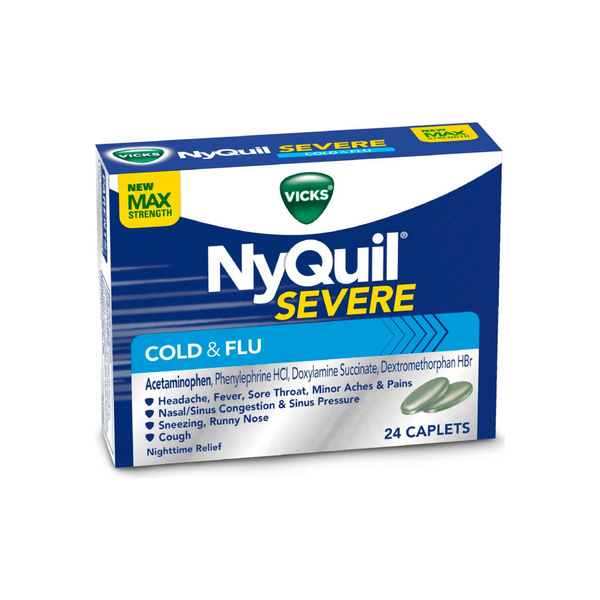 Vicks Cold & Flu + Congestion, Severe, Coated Caplets