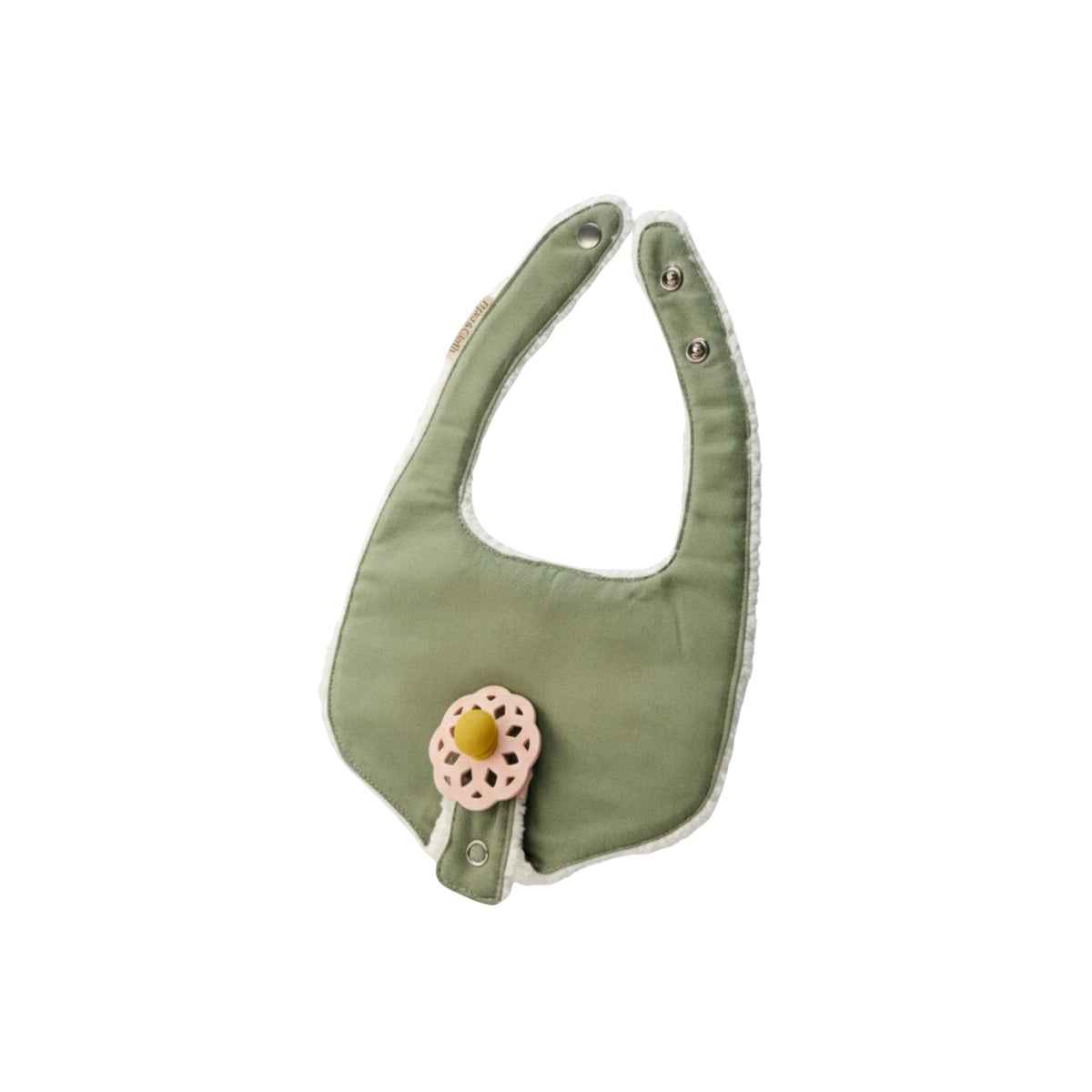 Soothe & Snap Pacifier Bib- Olive Grove