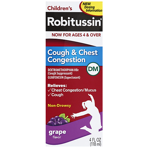 Robitussin Children's DM Cough & Chest Congestion, Grape Flavor