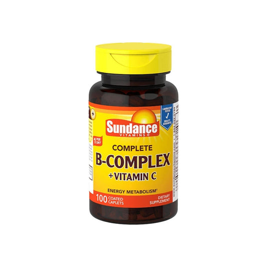 Sundance Vitamins, Complete B-Complex + Vitamin C, 100 Coated Caplets