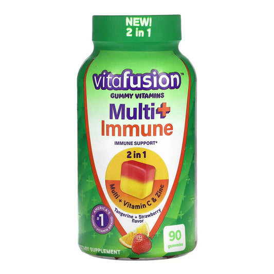 Vitafusion Multi+ Immune Gummy Vitamins, Tangerine & Strawberry, 90 Gummies