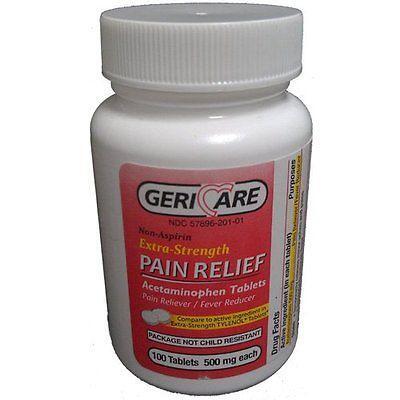 GeriCare Extra Strength Acetaminophen 500mg- 100 Caplets