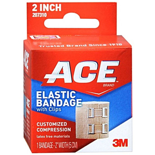 ACE Elastic Bandage, With Clips, 2 Inch