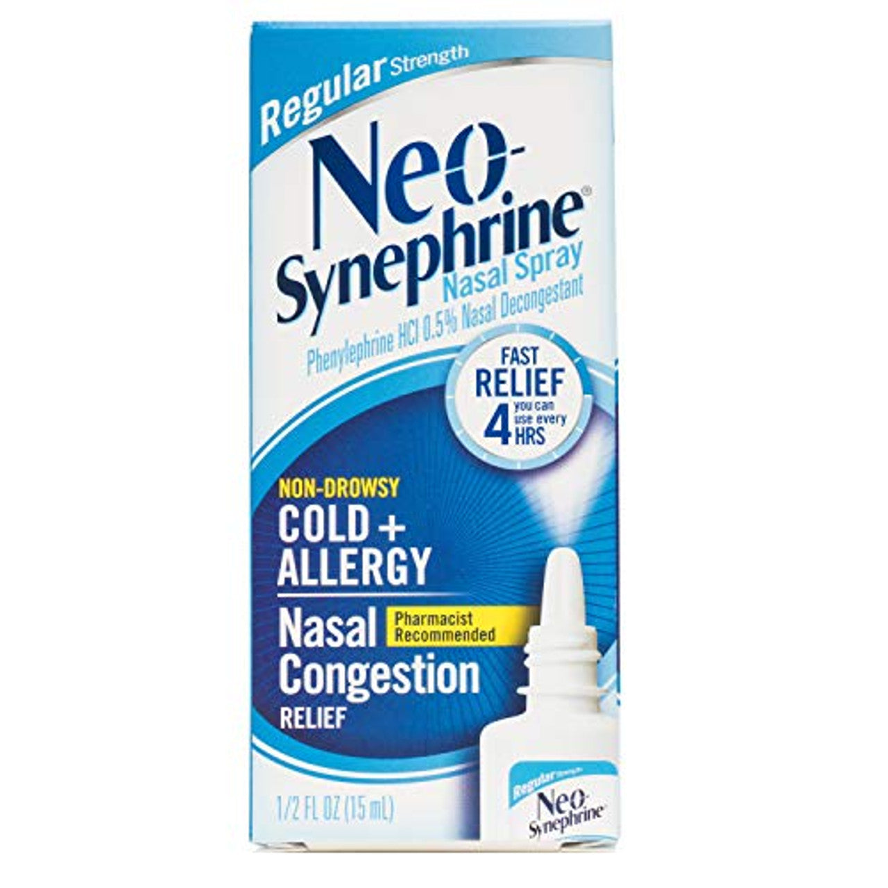 Neo-Synephrine Nasal Spray For Cold & Sinus Relief, Regular Strength, 0.5 Fl Oz