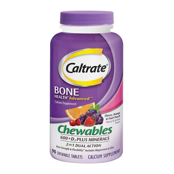 Caltrate Chewables 600 Plus D3 Plus Minerals Calcium Vitamin D Supplement