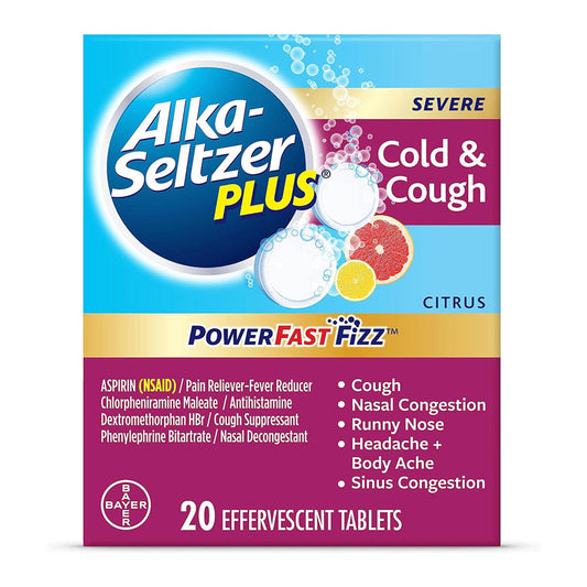 Alka-Seltzer Plus Cold & Cough, Severe, Citrus, Effervescent Tablets