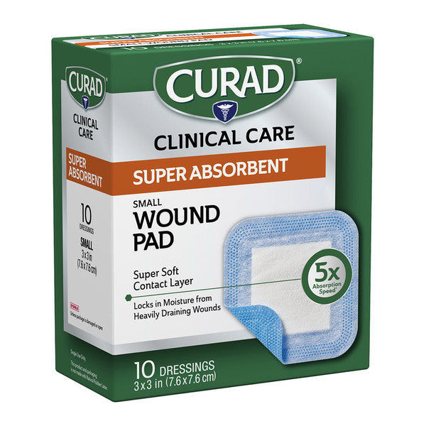 Curad Super Absorbent Wound Pad, Small