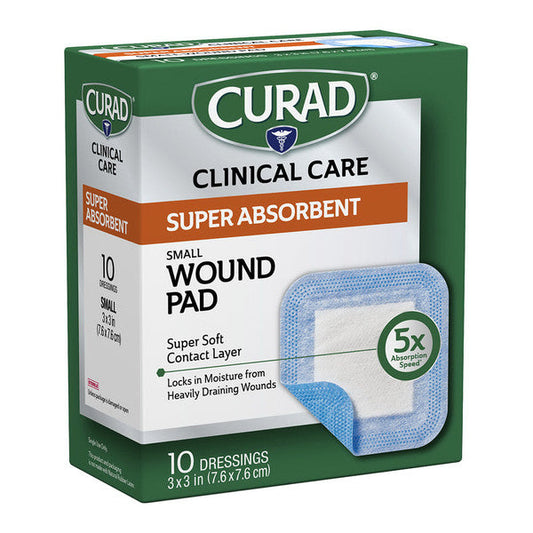 Curad Super Absorbent Wound Pad, Small