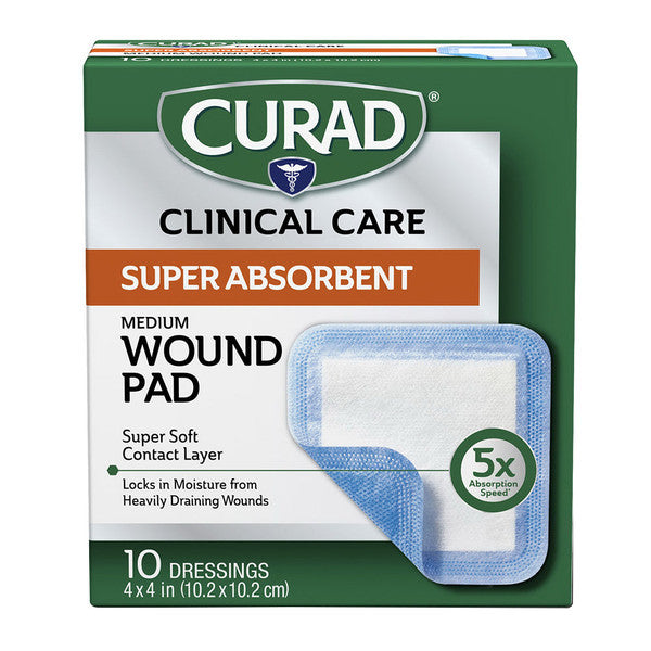Curad Super Absorbent Wound Pad, Medium