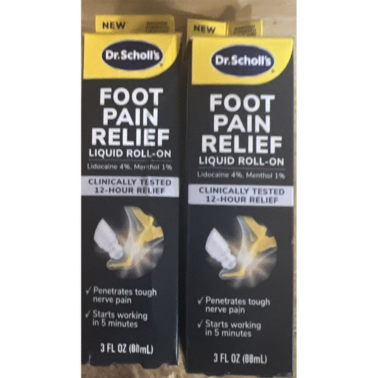 Dr. Scholl's 2-Dr. Foot Pain Relief Liquid ROLL-ON W/ MENTHOL & LIDO /3.OZ 02/27