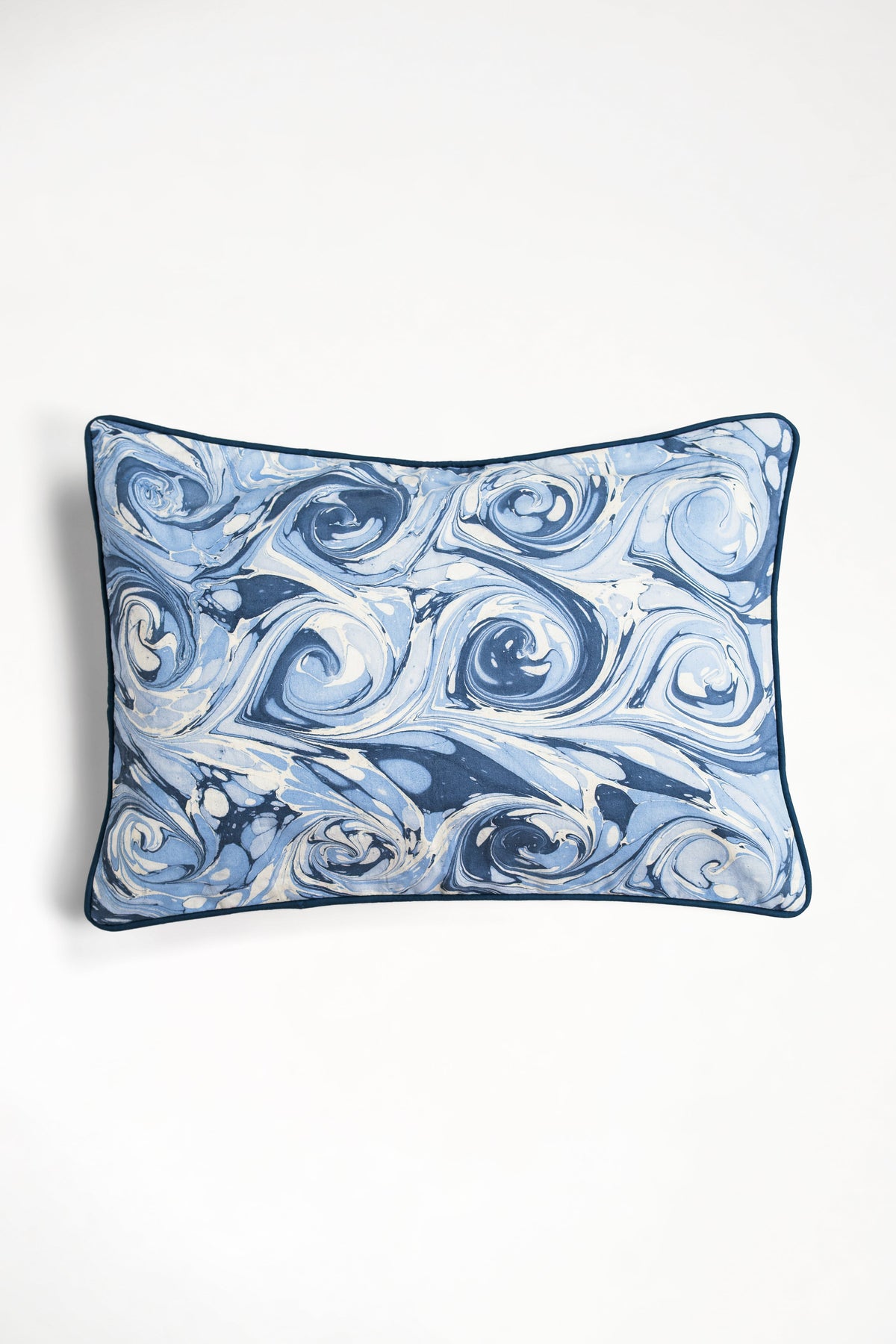 Ocean Wave Hand-Marbled Pillow, 14x20