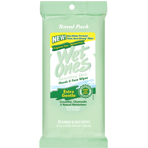 Wet Ones Sensitive Skin Extra Gentle Wipes Hand & Face