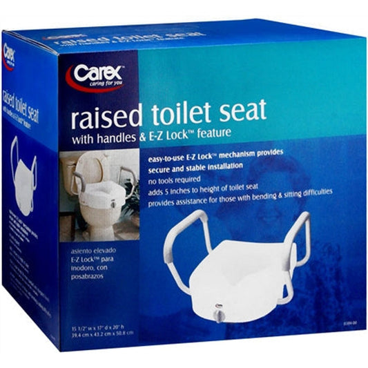 Carex E-Z Lock Raised Toilet Seat With Non-Adjustable Handles