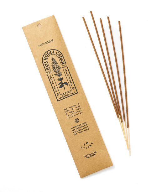 Patchouli Cedar Incense - 10 sticks, low smoke - Osadia Concept Store