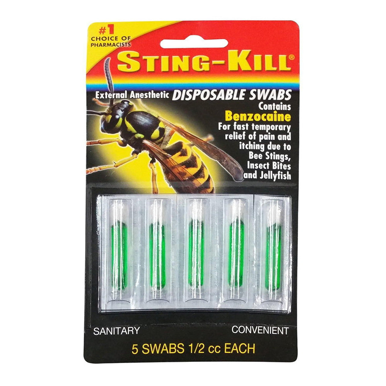 Sting-Kill External Anesthetic Swabs, Maximum Strength, Disposable Swabs