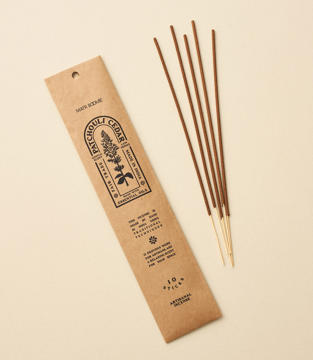 Patchouli Cedar Incense - 10 sticks, low smoke - Osadia Concept Store