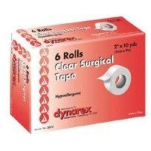 Dynarex Transparent Surgical Tape 2"X10YD 6 Rolls