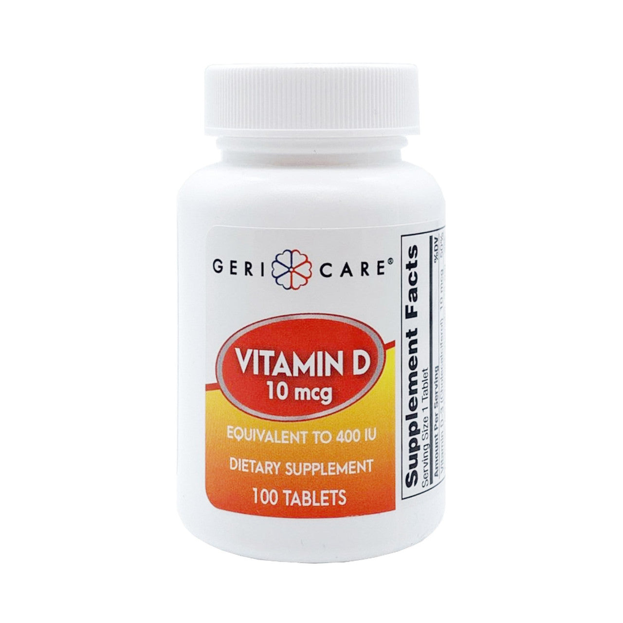 Geri-Care McKesson Vitamin D Supplement 400 IU Tablets, 100EA Per Bottle