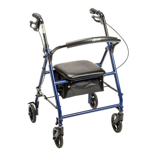DRV-Drive Medical Steel Rollator 6" Wheels - Blue