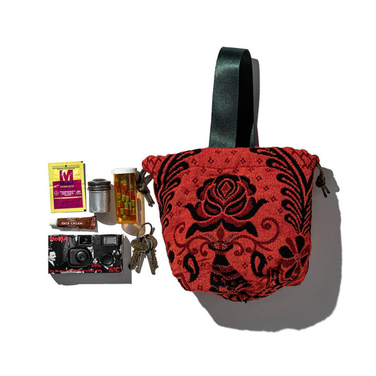 Jacquard Fabric Drawstring Bag