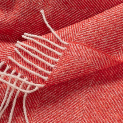 Southampton Home Shetland Lambswool Herringbone Throw – Watermelon | Woven in England - Osadia Concept Store