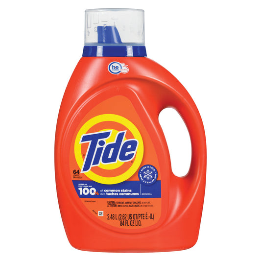 Tide HE Laundry Detergent, Original Scent, Liquid, 64 Loads, 84 Oz Bottle